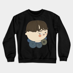 Cute Boy Face Side Eye Collection: Charming and Playful Crewneck Sweatshirt